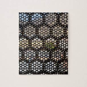 Geometrisch traliewerk raam, India Legpuzzel