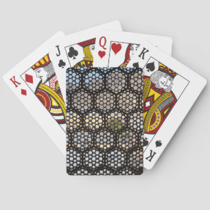 Geometrisch traliewerk raam, India Pokerkaarten