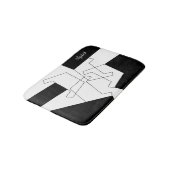 Geometrisch Trendy Zwart-Wit Gepersonaliseerd Badmat (Gekanteld)