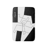 Geometrisch Trendy Zwart-Wit Gepersonaliseerd Badmat (Voorkant Verticaal)