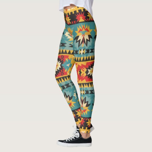 Geometrisch tribaal ontwerp leggings (Links)