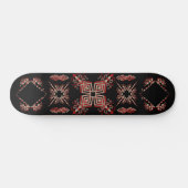 Geometrisch tribal-geïnspireerd ontwerp in vet zwa persoonlijk skateboard (Horizontaal)
