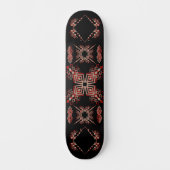 Geometrisch tribal-geïnspireerd ontwerp in vet zwa persoonlijk skateboard (Voorkant)