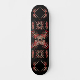 Geometrisch tribal-geïnspireerd ontwerp in vet zwa persoonlijk skateboard