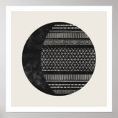 Geometrisch Tribal Patroon Eclipse Maan Kunstprint Poster (Voorkant)