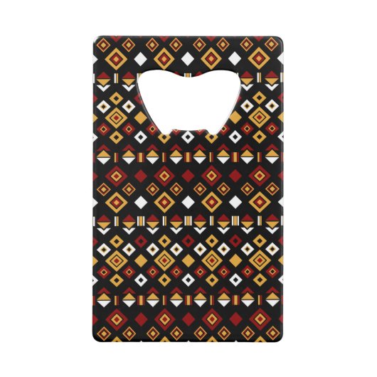 Geometrisch Tribal Triangle Patroon Creditkaart Flessenopener (Voorkant)