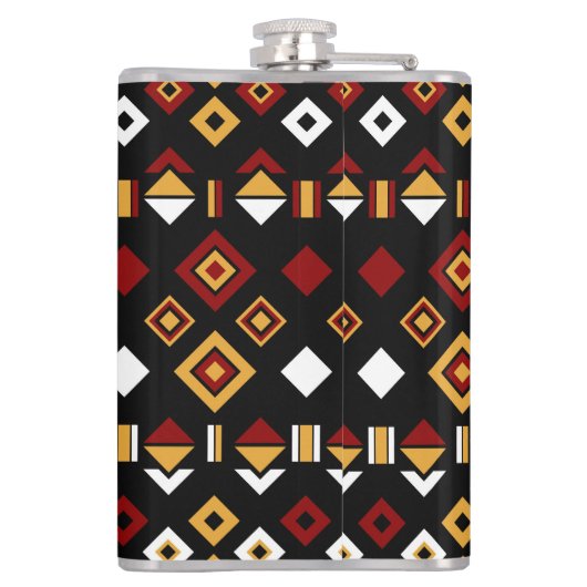 Geometrisch Tribal Triangle Patroon Heupfles (Achterkant)