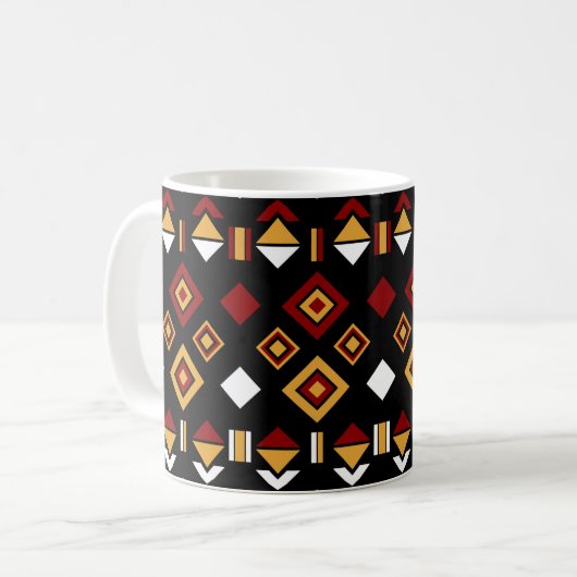 Geometrisch Tribal Triangle Patroon Koffiemok (Voorkant links)