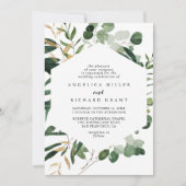 Geometrisch Tropisch Goud Bladgroen Diamant Bruilo Kaart (Voorkant)