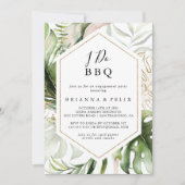 Geometrisch Tropisch Goud Ik Doe BBQ Verlovingsfee Kaart (Voorkant)
