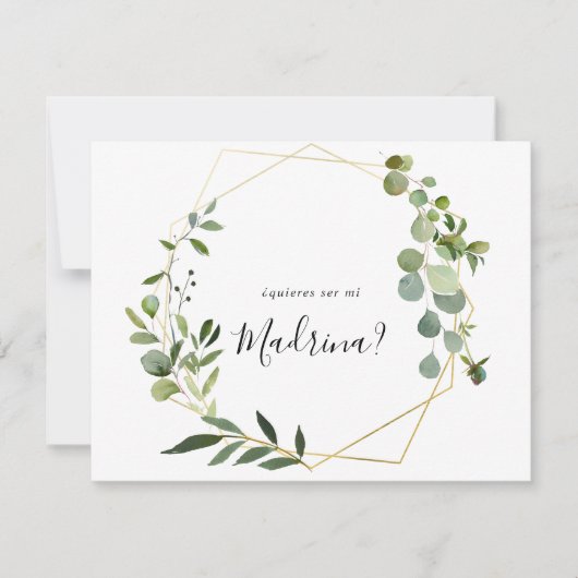 Geometrisch tropisch Spaans bruidsmeisje voorstel Notitiekaartje (Voorkant)