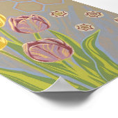 Geometrisch Tulpen Tuin Kunstprint Poster (Hoek)