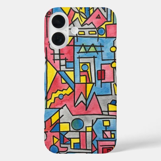 Geometrisch uitgelijnd met cityscape-hand Case-Mate iPhone case (Achterkant)