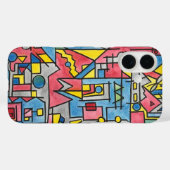 Geometrisch uitgelijnd met cityscape-hand Case-Mate iPhone case (Achterkant (horizontaal))