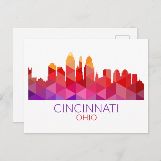 Geometrisch Uitzicht van de stad | Cincinnati, Ohi Briefkaart (Voorkant / Achterkant)