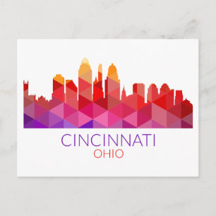 Geometrisch Uitzicht van de stad   Cincinnati, Ohi Briefkaart