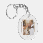 Geometrisch | Uw persoonlijke foto met goud Sleutelhanger (Voorkant Links)