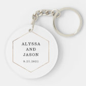 Geometrisch | Uw persoonlijke foto met goud Sleutelhanger (Achterkant)