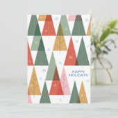geometrisch vakantiebos feestdagenkaart (Staand voorkant)