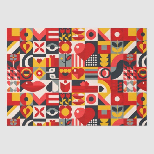 geometrisch van kleur tissuepapier (Voorkant)