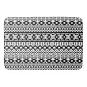 Geometrisch vectorpatroon zwart-wit Aztec Badmat (Voorkant)