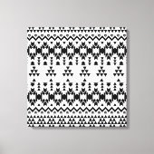 Geometrisch vectorpatroon zwart-wit Aztec Canvas Afdruk (Voorkant)