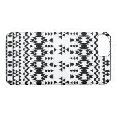 Geometrisch vectorpatroon zwart-wit Aztec Case-Mate iPhone Case (Achterkant (Horizontaal))