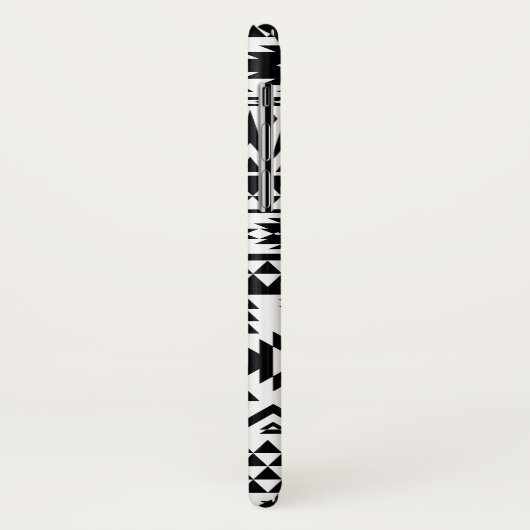 Geometrisch vectorpatroon zwart-wit Aztec Case-Mate iPhone Case (Achterkant/links)