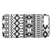 Geometrisch vectorpatroon zwart-wit Aztec Case-Mate iPhone Case (Achterkant (Horizontaal))