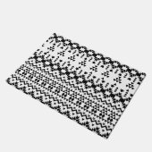 Geometrisch vectorpatroon zwart-wit Aztec Deurmat (Schuin)