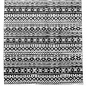 Geometrisch vectorpatroon zwart-wit Aztec Douchegordijn (Voorkant)