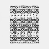 Geometrisch vectorpatroon zwart-wit Aztec Fleece Deken (Voorkant)