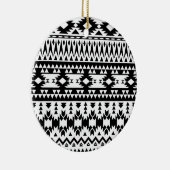 Geometrisch vectorpatroon zwart-wit Aztec Keramisch Ornament (Rechts)