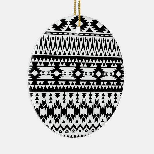 Geometrisch vectorpatroon zwart-wit Aztec Keramisch Ornament (Rechts)