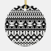 Geometrisch vectorpatroon zwart-wit Aztec Keramisch Ornament (Voorkant)