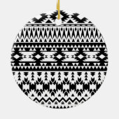 Geometrisch vectorpatroon zwart-wit Aztec Keramisch Ornament (Achterkant)