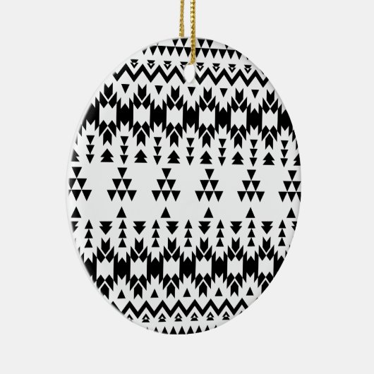 Geometrisch vectorpatroon zwart-wit Aztec Keramisch Ornament (Rechts)