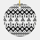 Geometrisch vectorpatroon zwart-wit Aztec Keramisch Ornament (Achterkant)