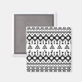 Geometrisch vectorpatroon zwart-wit Aztec Magneet (Voorkant / Achterkant)