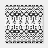 Geometrisch vectorpatroon zwart-wit Aztec Magneet (Voorkant)