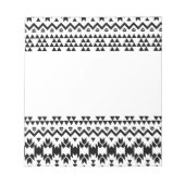 Geometrisch vectorpatroon zwart-wit Aztec Notitieblok (Voorkant)