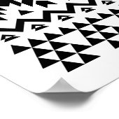 Geometrisch vectorpatroon zwart-wit Aztec Poster (Hoek)