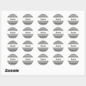 Geometrisch vectorpatroon zwart-wit Aztec Ronde Sticker (Vel)