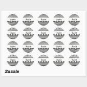 Geometrisch vectorpatroon zwart-wit Aztec Ronde Sticker (Vel)