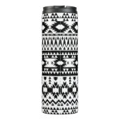Geometrisch vectorpatroon zwart-wit Aztec Thermosbeker (Achterkant)