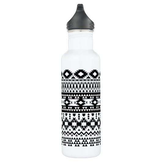 Geometrisch vectorpatroon zwart-wit Aztec Waterfles (Rechts)