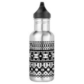Geometrisch vectorpatroon zwart-wit Aztec Waterfles (Rechts)
