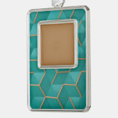 geometrisch verzilverd omlijst ornament (Links)