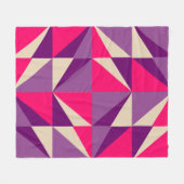 Geometrisch vet roze & Paarse patroon Fleece Deken (Voorkant (Horizontaal))