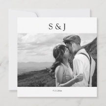 Geometrisch vierkant zwart-wit foto 2 bruiloft